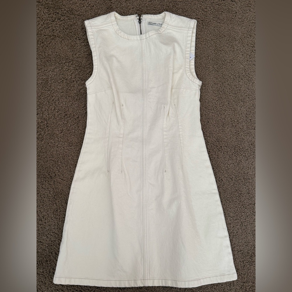 Abercrombie & Fitch Cream Zip-Up Dress